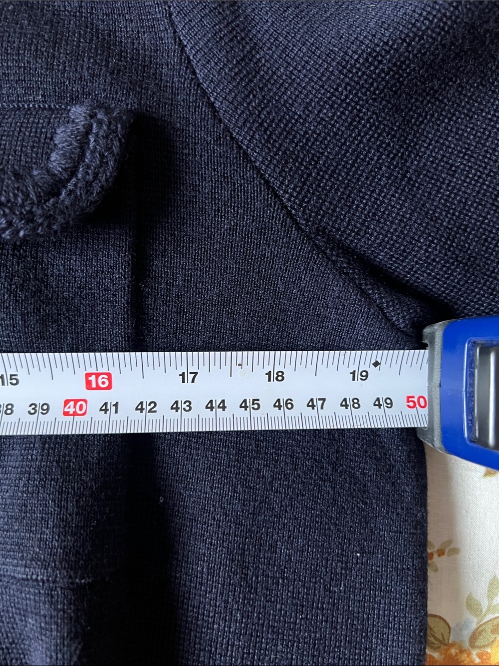 Sezane navy crochet Betty cardigan 100% merino wool - Picture 3 of 9